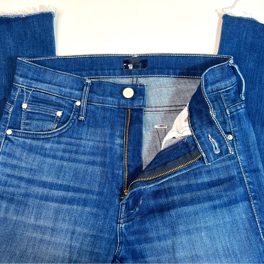 MOTHER Denim The Insider Crop Step Fray Jeans Second Thyme Around Size 27 - Picture 9 of 16